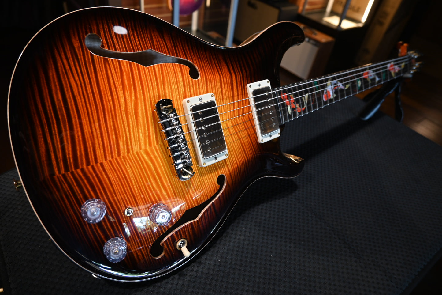 PRS Private Stock Hollowbody II Piezo Koi Inlay - Electric Tiger Glow Guitar #10501 - Danville Music