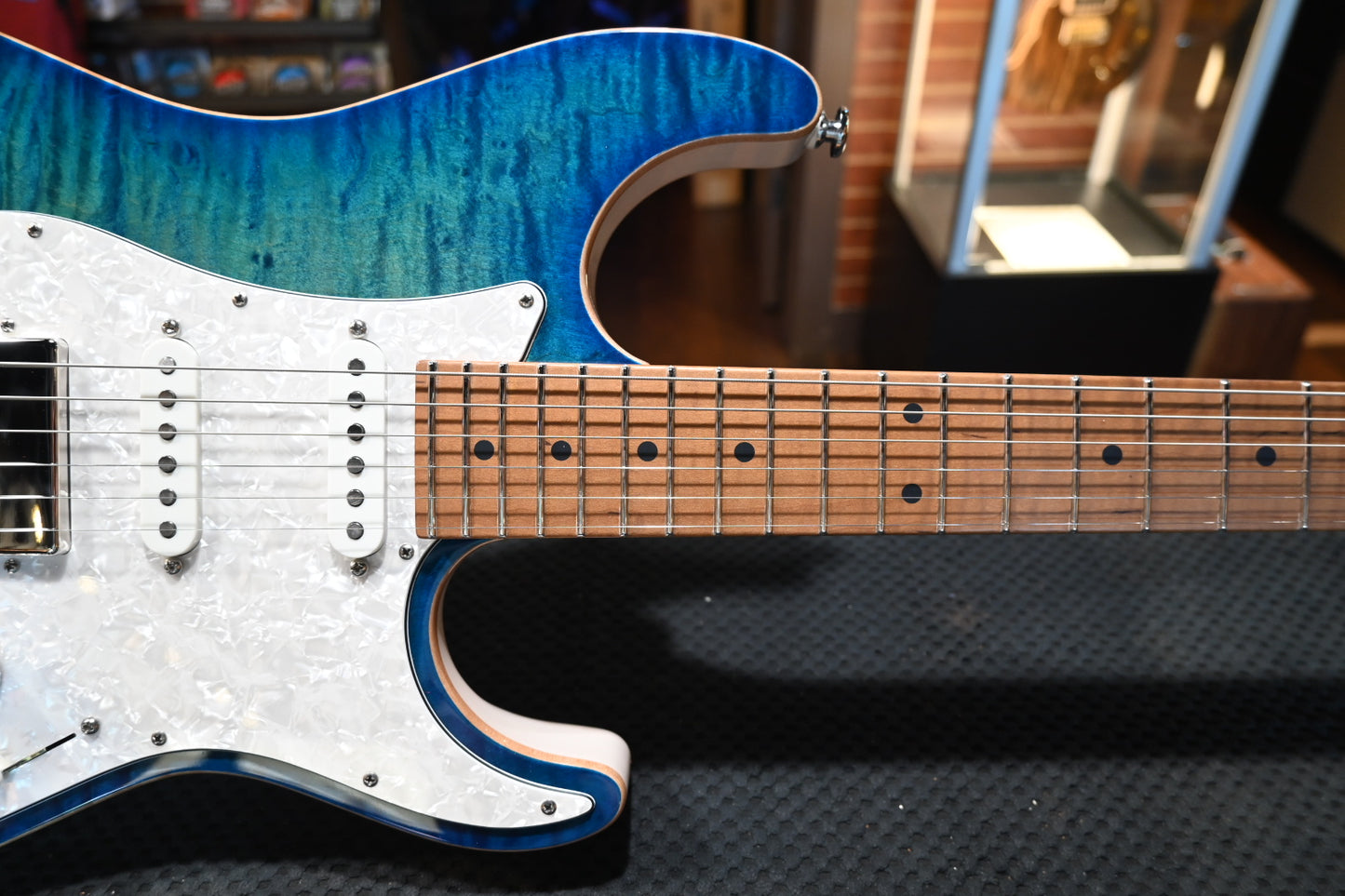 Suhr Custom Standard - Aqua Blue Burst/Trans White Back Guitar #2639 - Danville Music