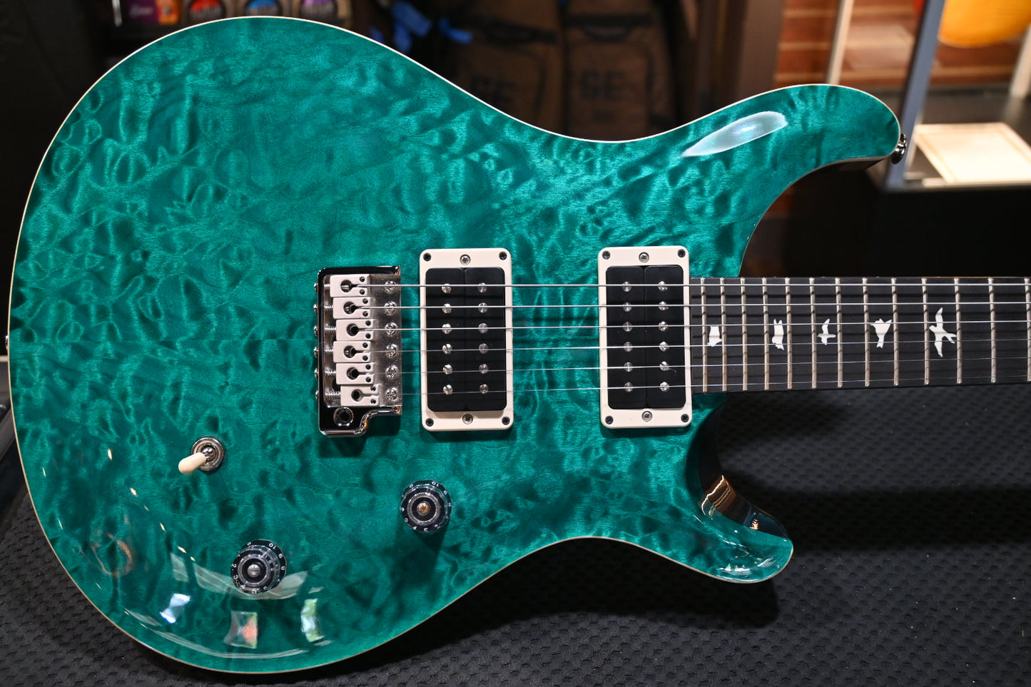 PRS Wood Library CE 24 Quilt - Turquoise Guitar #2089 - Danville Music