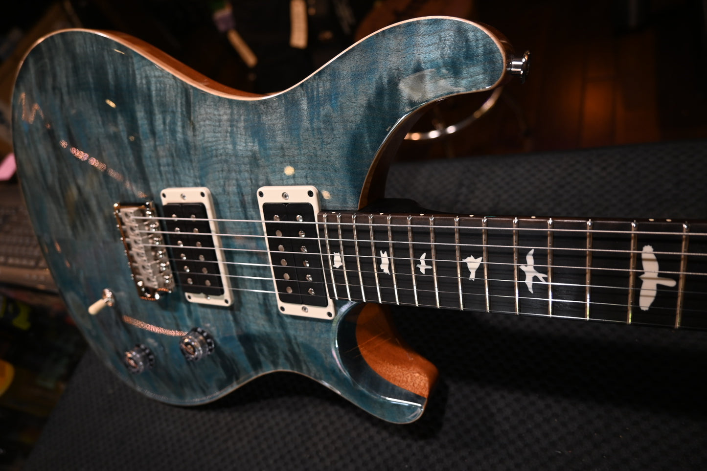 PRS Wood Library CE 24 Quilt - Blue Crab Blue Guitar #8380 - Danville Music