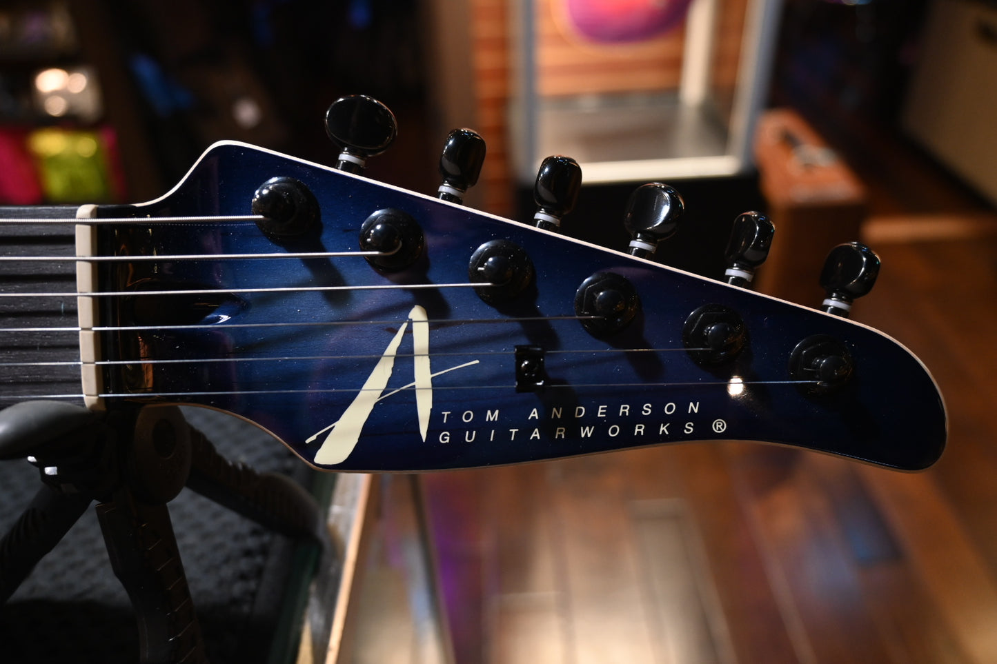 Tom Anderson Angel Quilt - Natural Arctic Blue Burst Guitar #023P - Danville Music