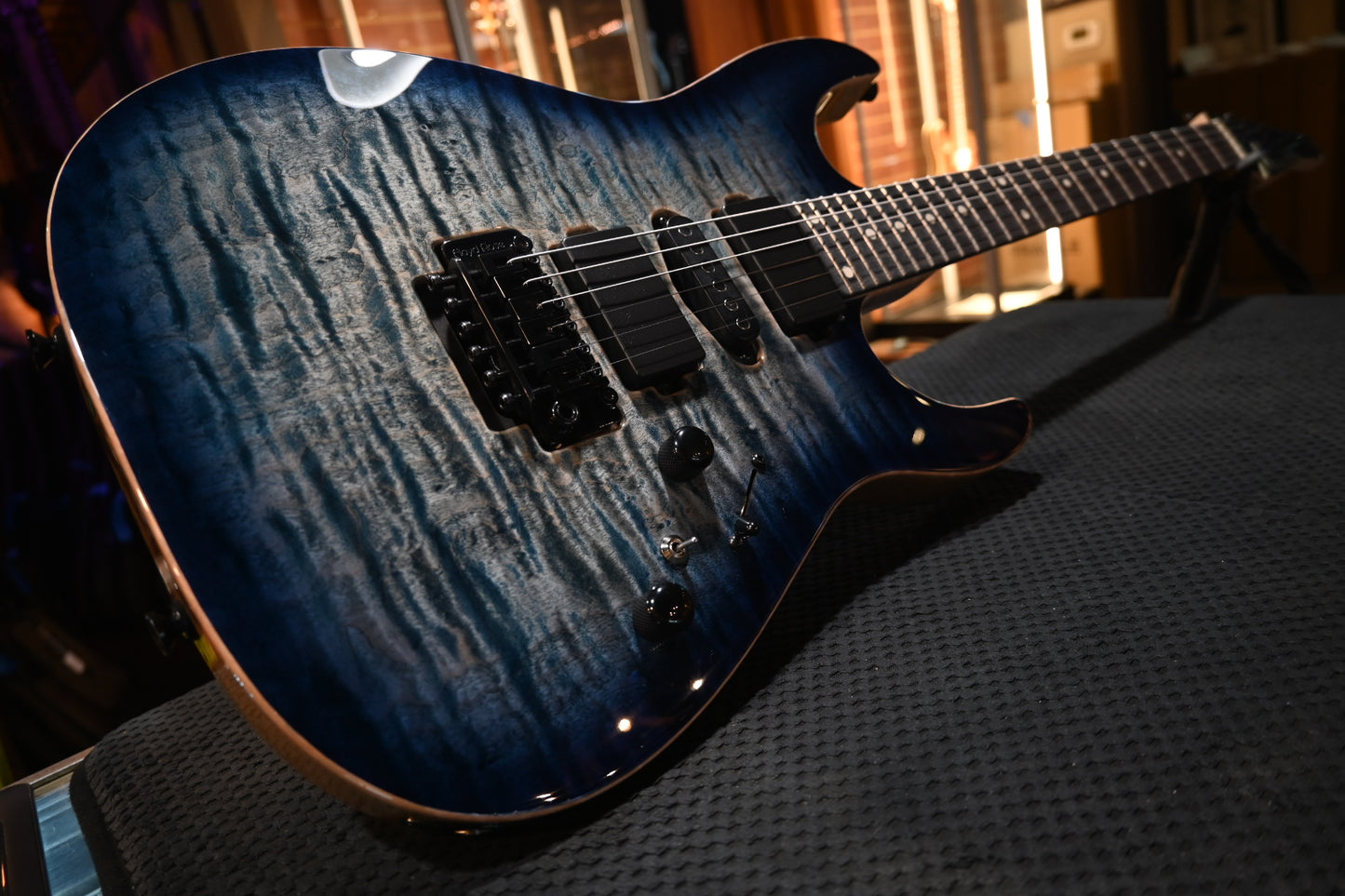 Tom Anderson Angel Quilt - Natural Arctic Blue Burst Guitar #023P - Danville Music