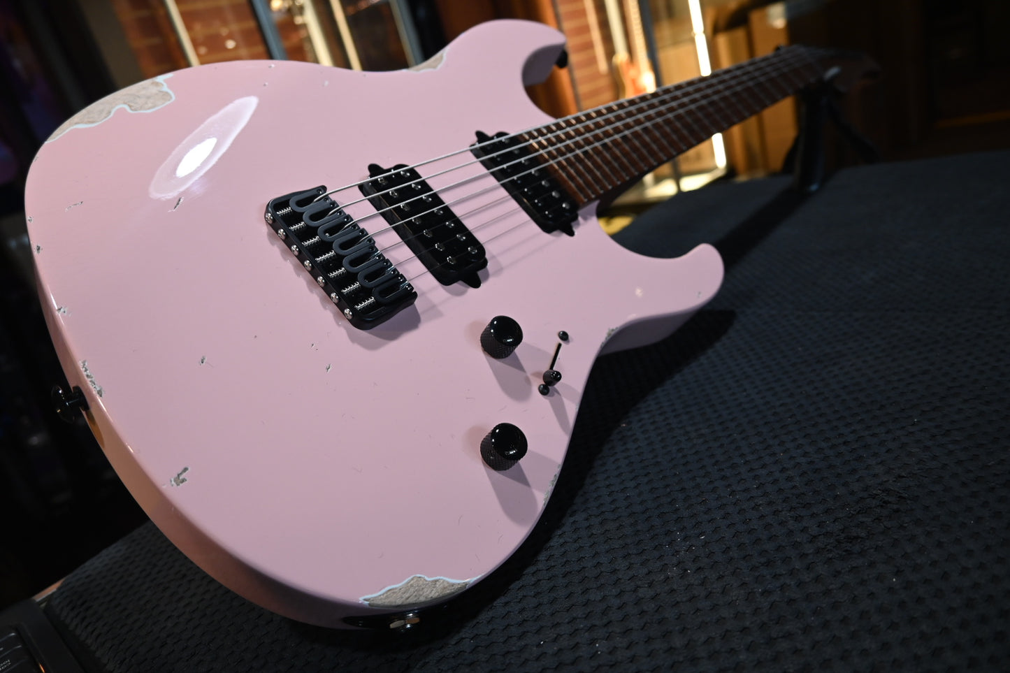 Suhr Custom Modern 7 Antique - Shell Pink Guitar #5078 - Danville Music
