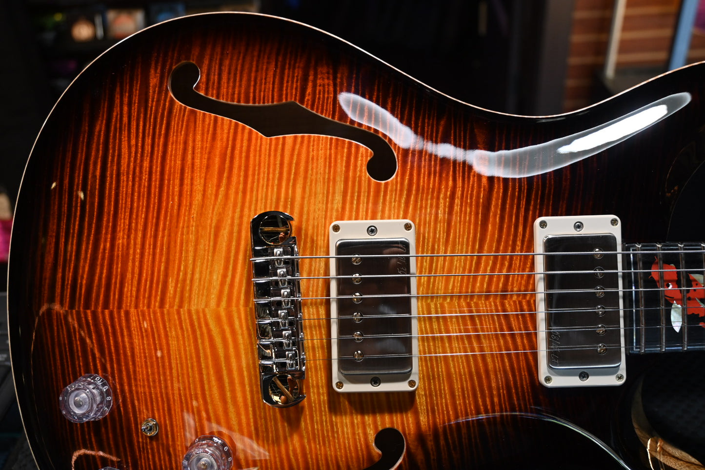 PRS Private Stock Hollowbody II Piezo Koi Inlay - Electric Tiger Glow Guitar #10501 - Danville Music