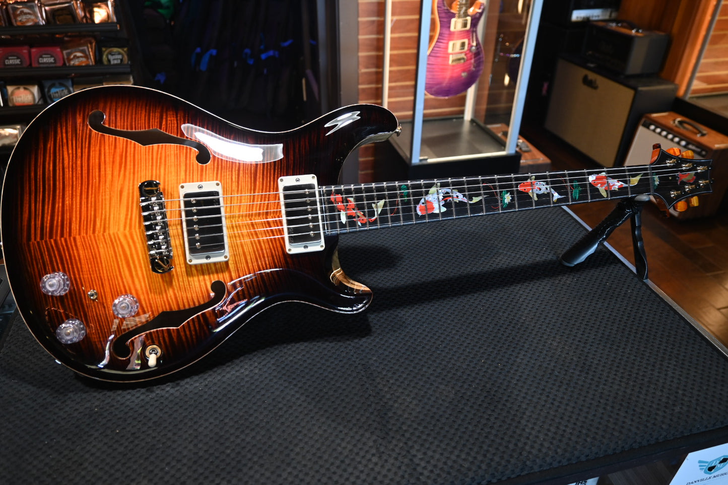PRS Private Stock Hollowbody II Piezo Koi Inlay - Electric Tiger Glow Guitar #10501 - Danville Music