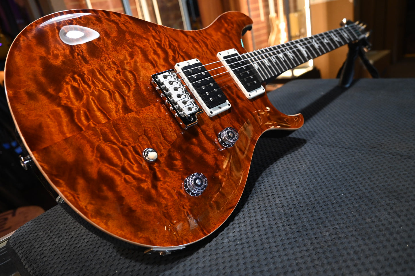 PRS Wood Library CE 24 Quilt - Tortoise Shell Guitar #8384 - Danville Music