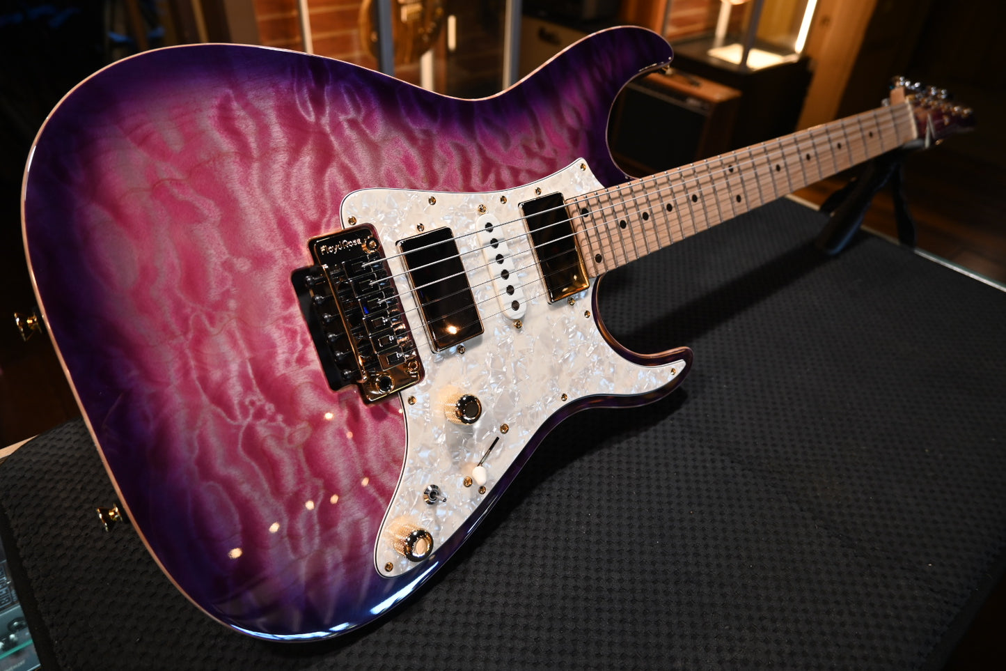 Tom Anderson Guardian Angel - Natural Pink to Purple Burst Guitar #723A - Danville Music