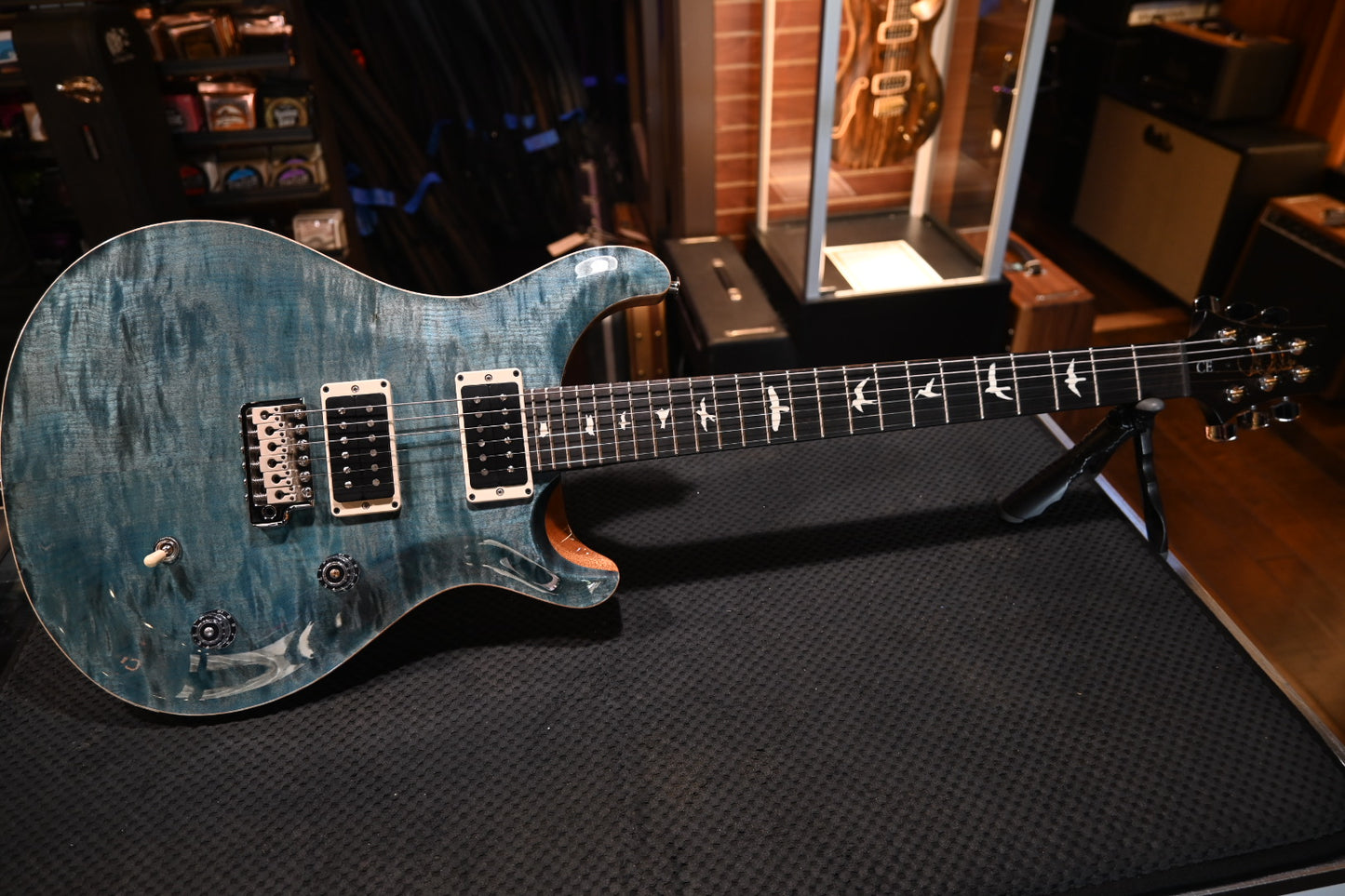 PRS Wood Library CE 24 Quilt - Blue Crab Blue Guitar #8380 - Danville Music