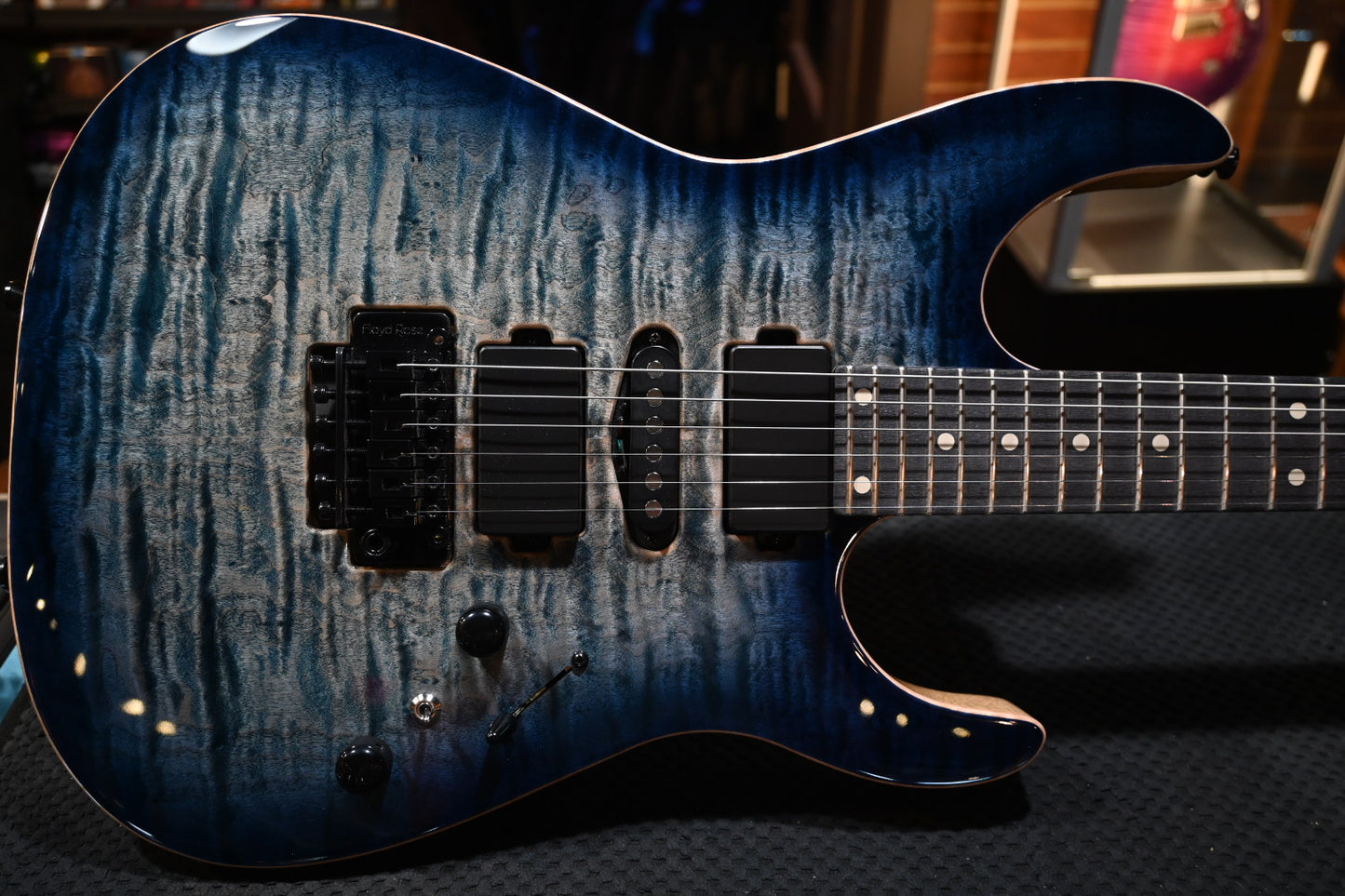 Tom Anderson Angel Quilt - Natural Arctic Blue Burst Guitar #023P - Danville Music
