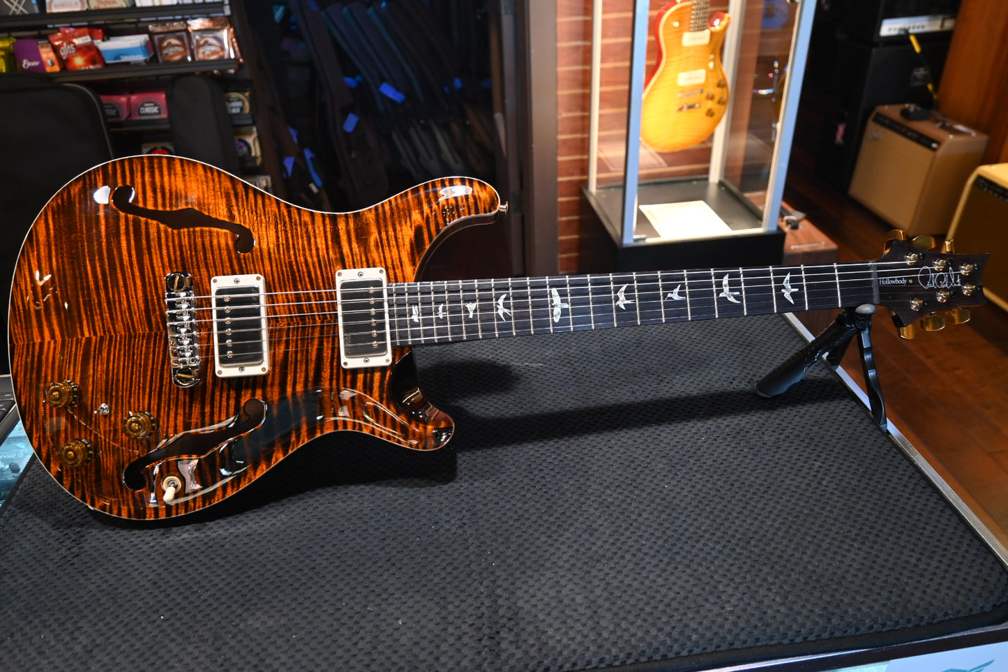 PRS Hollowbody II Piezo 10-Top - Orange Tiger Guitar #2394 - Danville Music