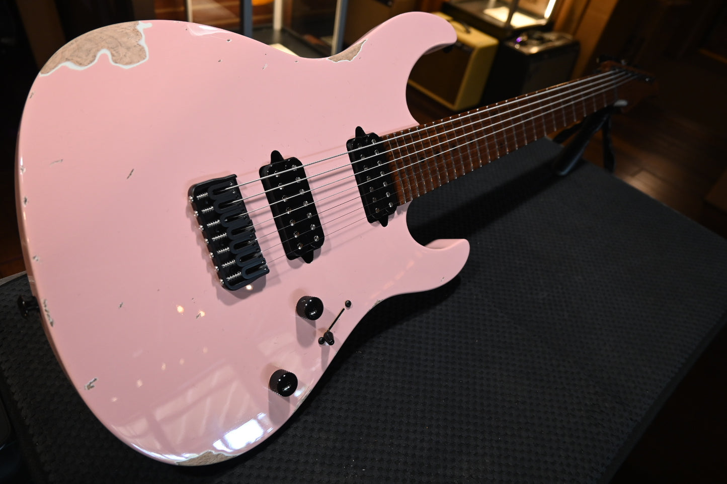 Suhr Custom Modern 7 Antique - Shell Pink Guitar #5078 - Danville Music