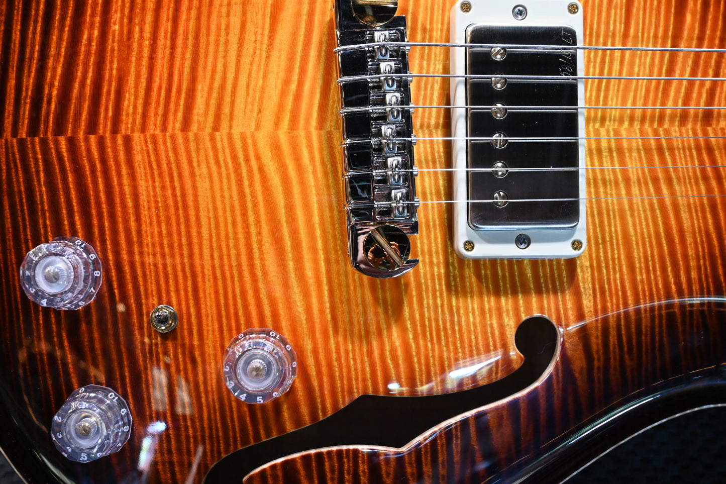 PRS Private Stock Hollowbody II Piezo Koi Inlay - Electric Tiger Glow Guitar #10501 - Danville Music