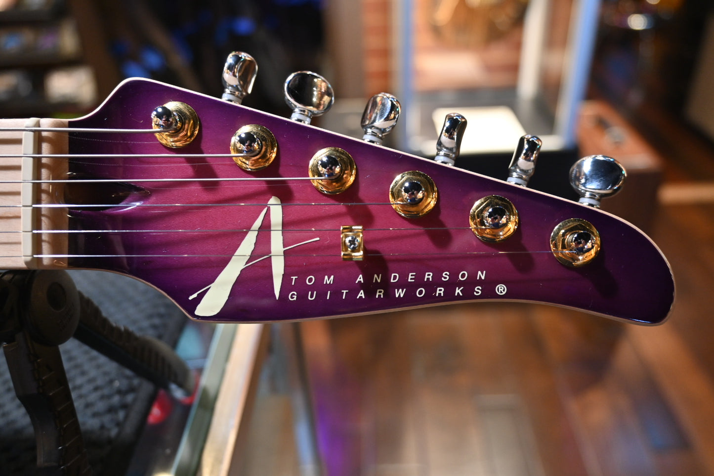 Tom Anderson Guardian Angel - Natural Pink to Purple Burst Guitar #723A - Danville Music