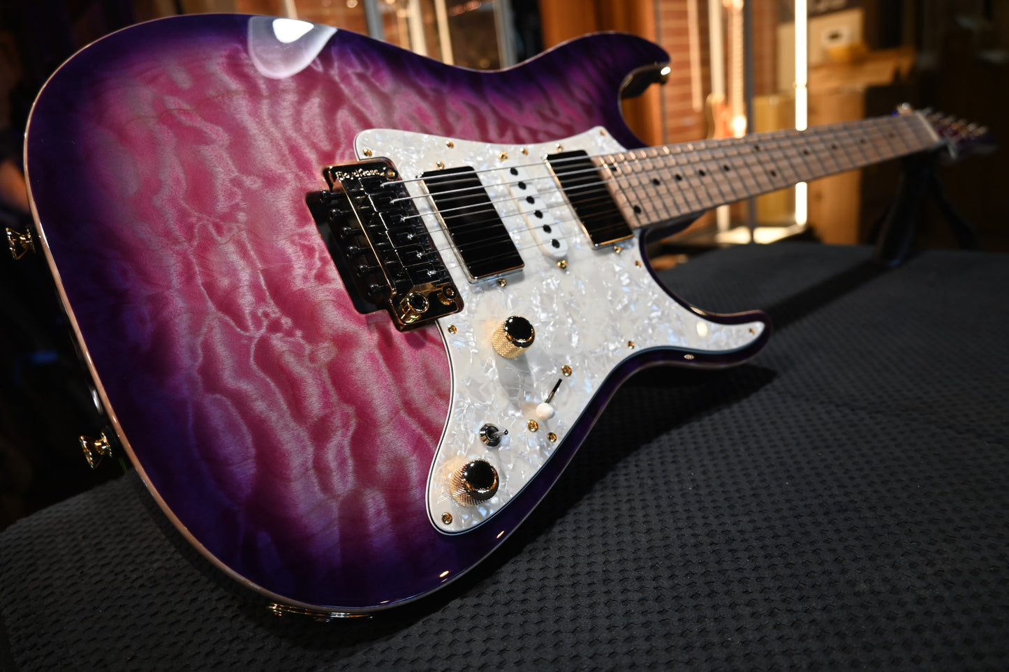 Tom Anderson Guardian Angel - Natural Pink to Purple Burst Guitar #723A - Danville Music