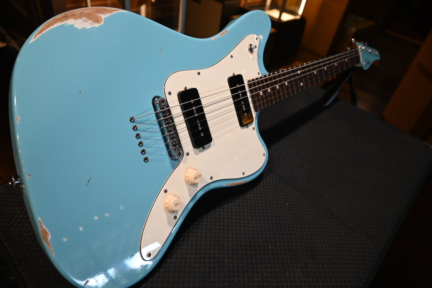 Suhr Custom Classic JM Antique - Daphne Blue Guitar #5075 - Danville Music