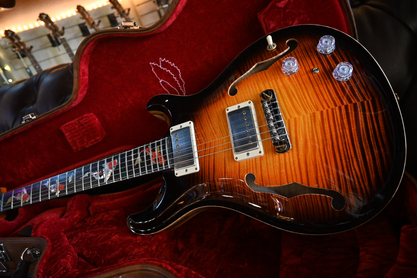 PRS Private Stock Hollowbody II Piezo Koi Inlay - Electric Tiger Glow Guitar #10501 - Danville Music