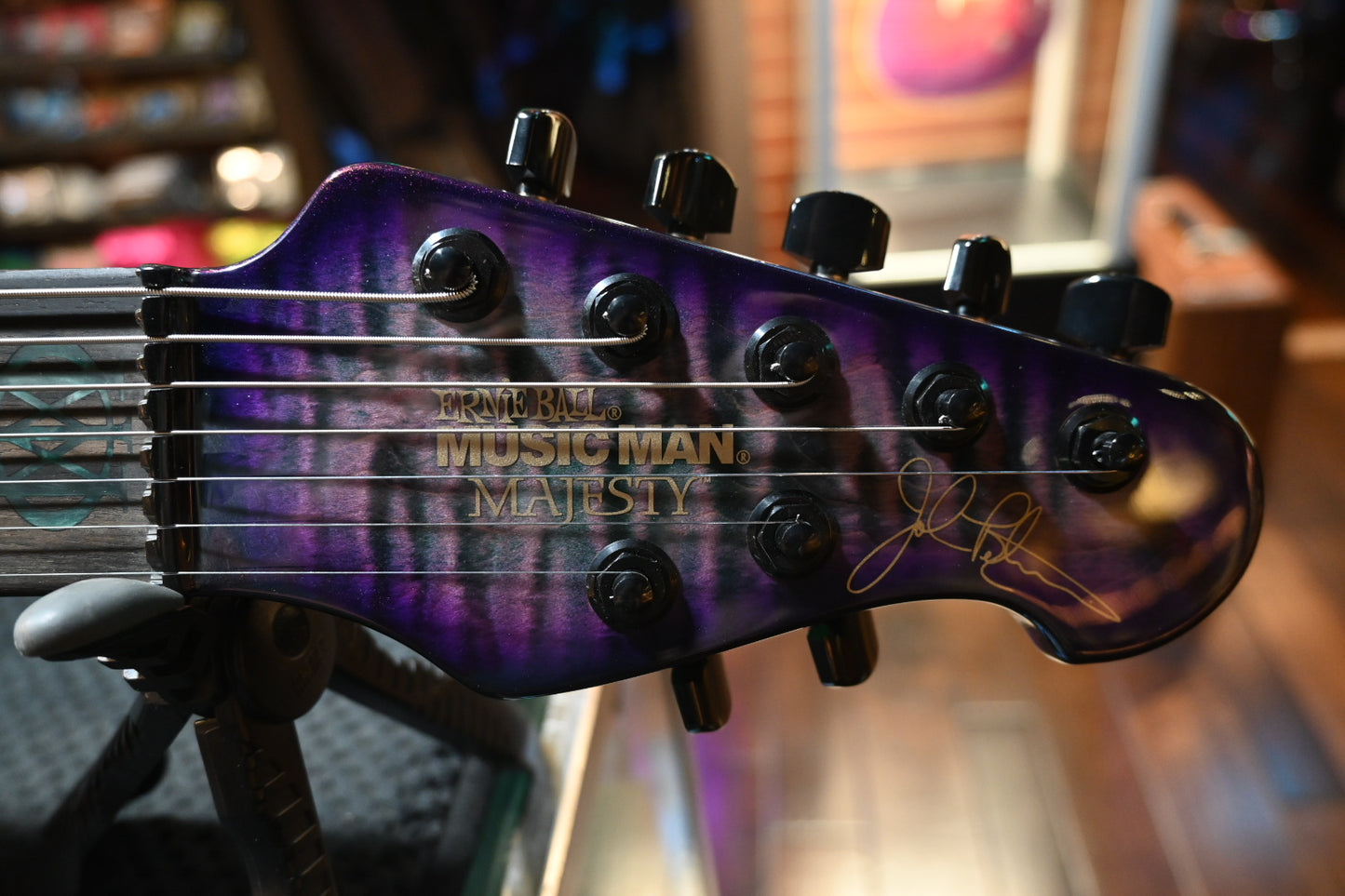 Music Man Majesty Maple Top 7-String - Crystal Amethyst Guitar #7349 - Danville Music