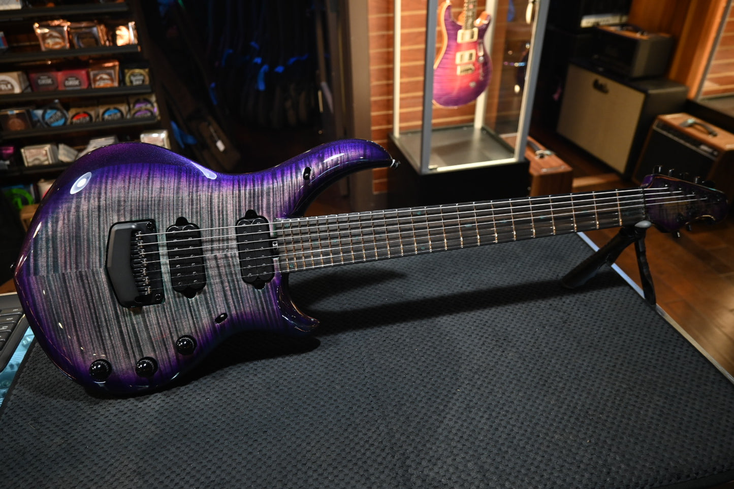 Music Man Majesty Maple Top 7-String - Crystal Amethyst Guitar #7349 - Danville Music