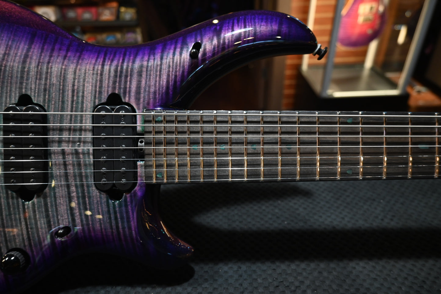 Music Man Majesty Maple Top 7-String - Crystal Amethyst Guitar #7349 - Danville Music