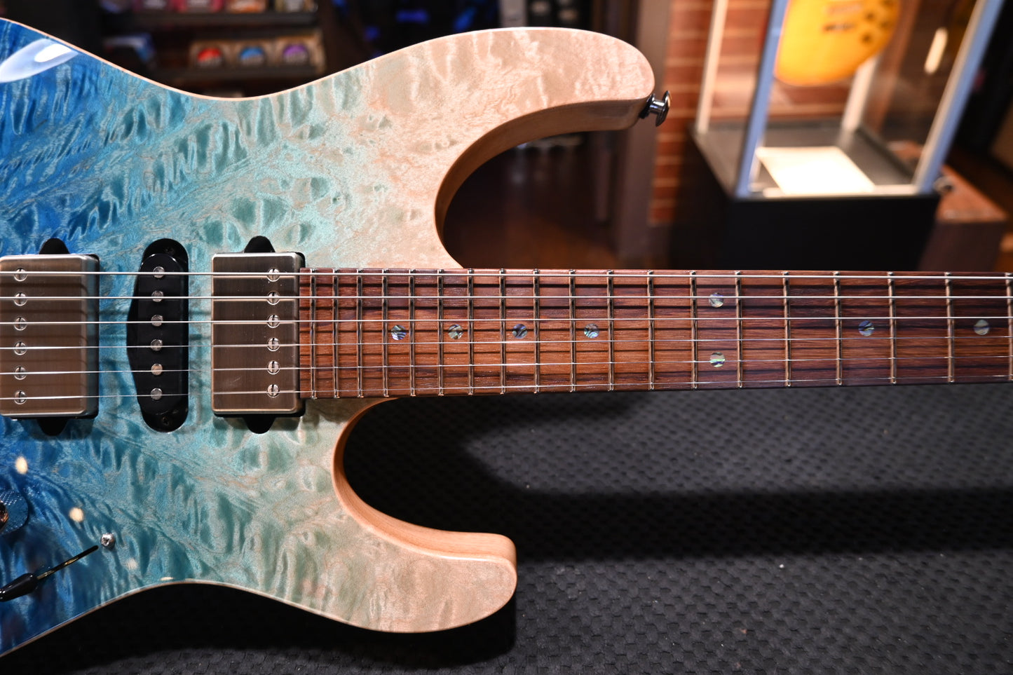 Suhr Custom Modern Angel Quilt Maple - Aqua Blue Gradient Guitar #3273 - Danville Music