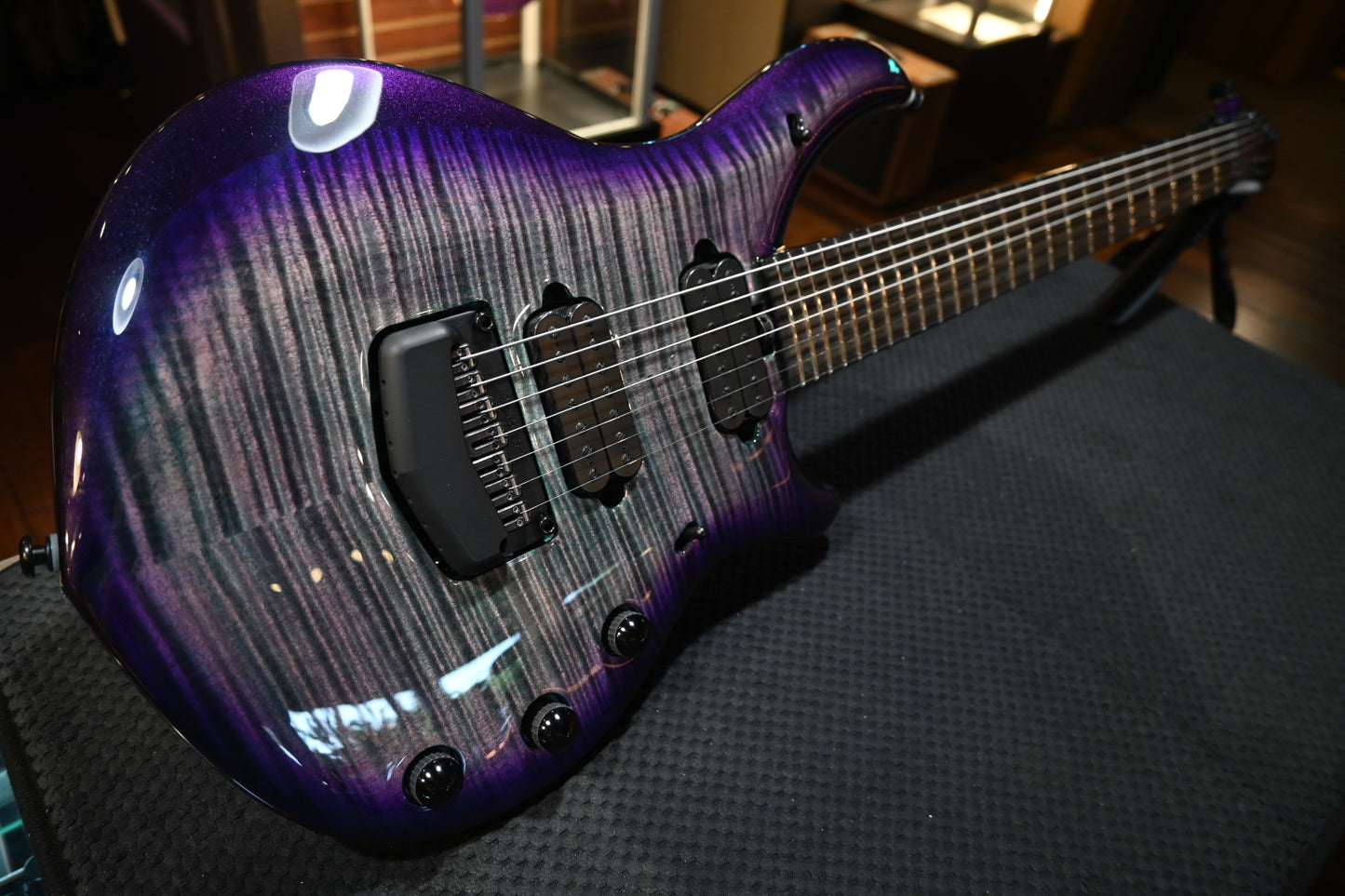 Music Man Majesty Maple Top 7-String - Crystal Amethyst Guitar #7349 - Danville Music