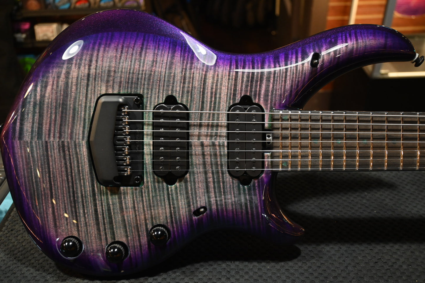 Music Man Majesty Maple Top 7-String - Crystal Amethyst Guitar #7349 - Danville Music