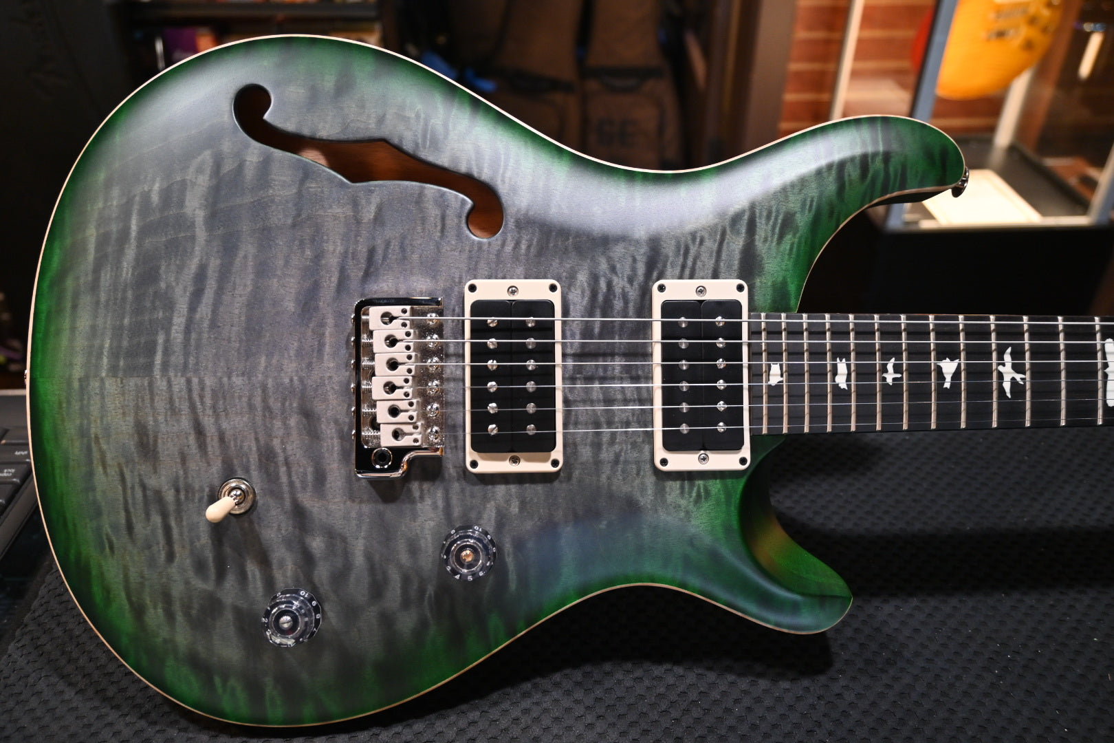 PRS Wood Library CE 24 Semi-Hollow Quilt Faded Grey Black Green