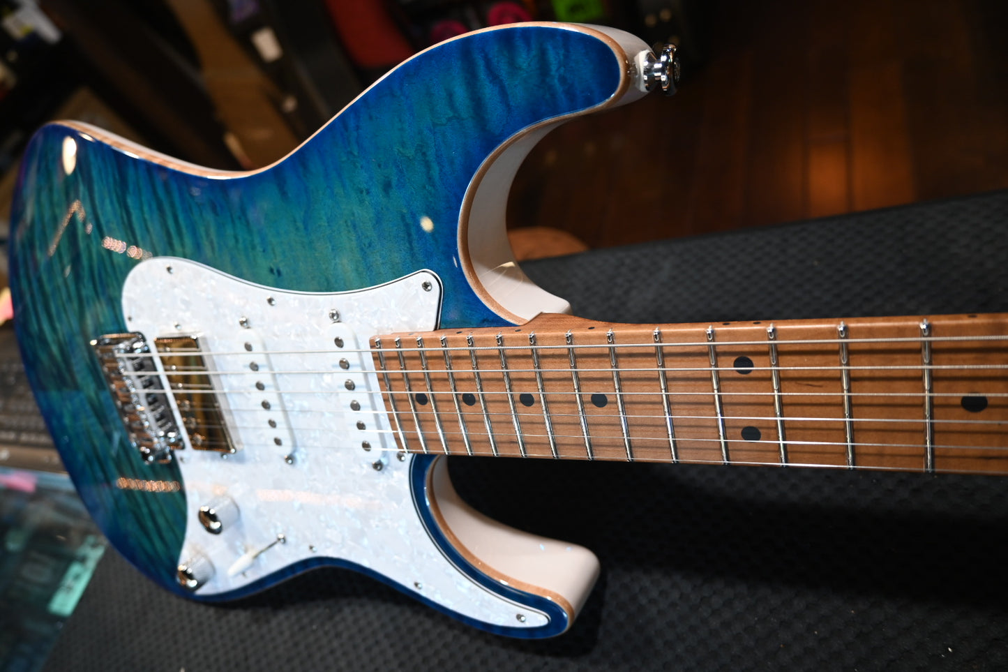 Suhr Custom Standard - Aqua Blue Burst/Trans White Back Guitar #2639 - Danville Music