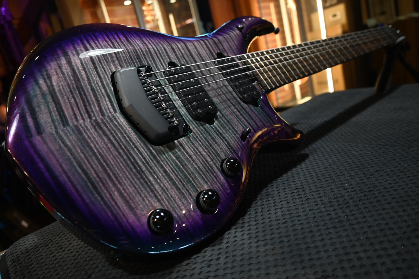 Music Man Majesty Maple Top 7-String - Crystal Amethyst Guitar #7349 - Danville Music