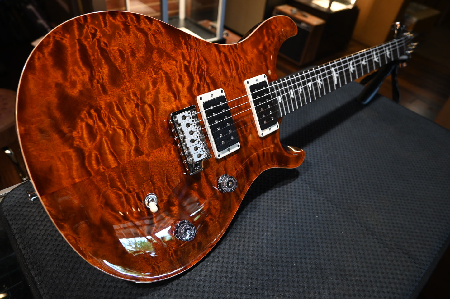 PRS Wood Library CE 24 Quilt - Tortoise Shell Guitar #8384 - Danville Music