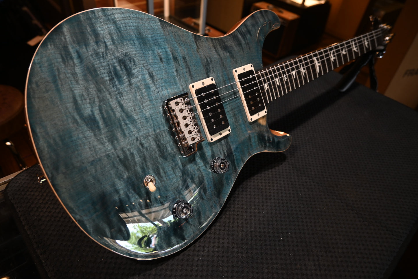 PRS Wood Library CE 24 Quilt - Blue Crab Blue Guitar #8380 - Danville Music