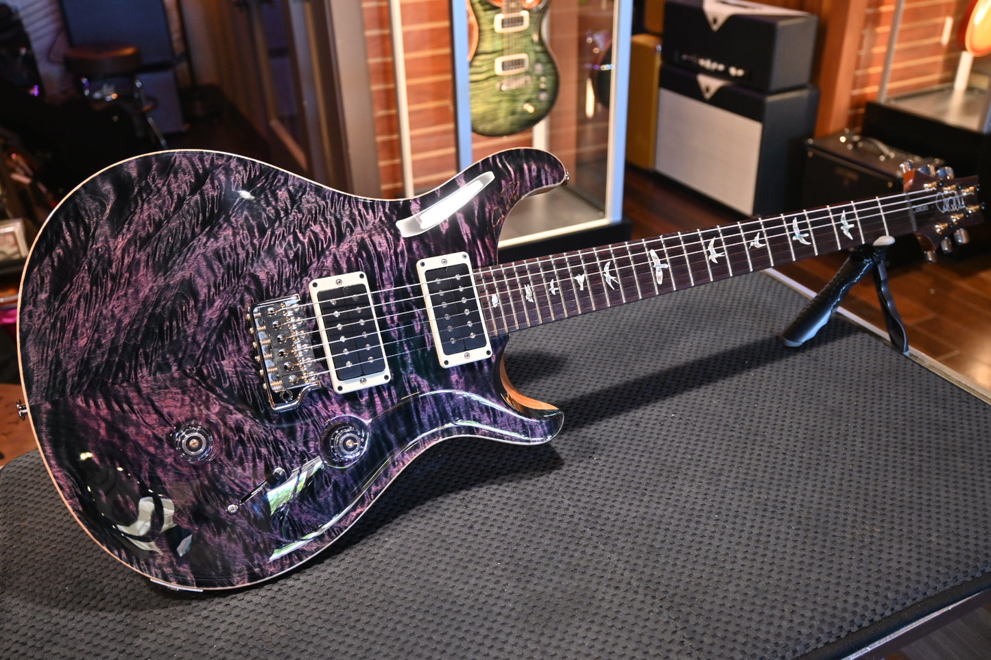 PRS Custom 24 10-Top Angel’s Step Maple - Purple Iris Guitar #1243 - Danville Music