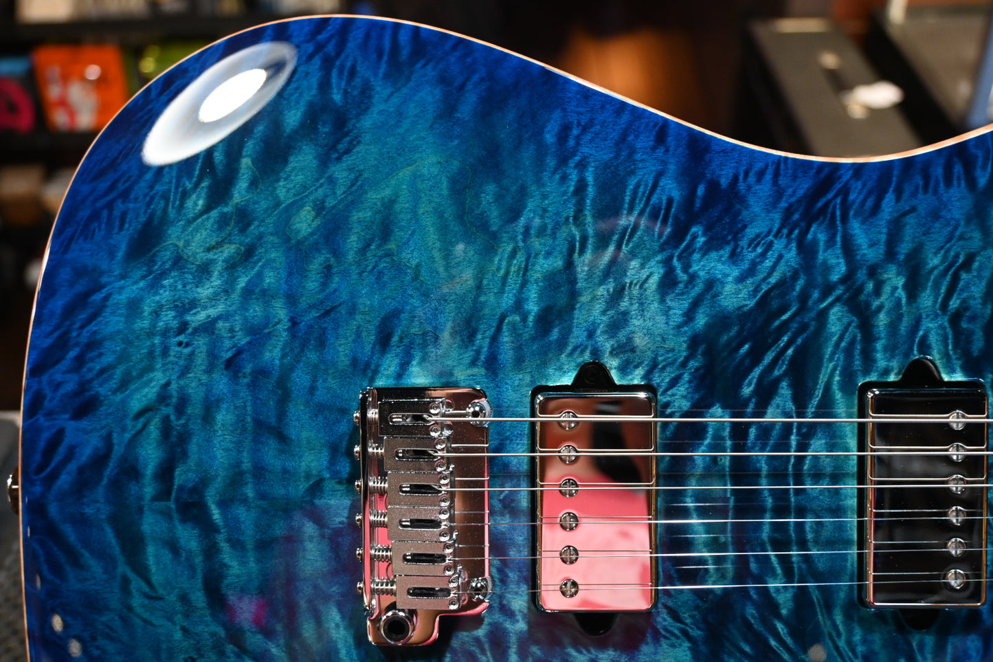 Suhr Custom Modern Black Limba/Rosewood Neck - Aqua Blue Burst Guitar #6330 - Danville Music