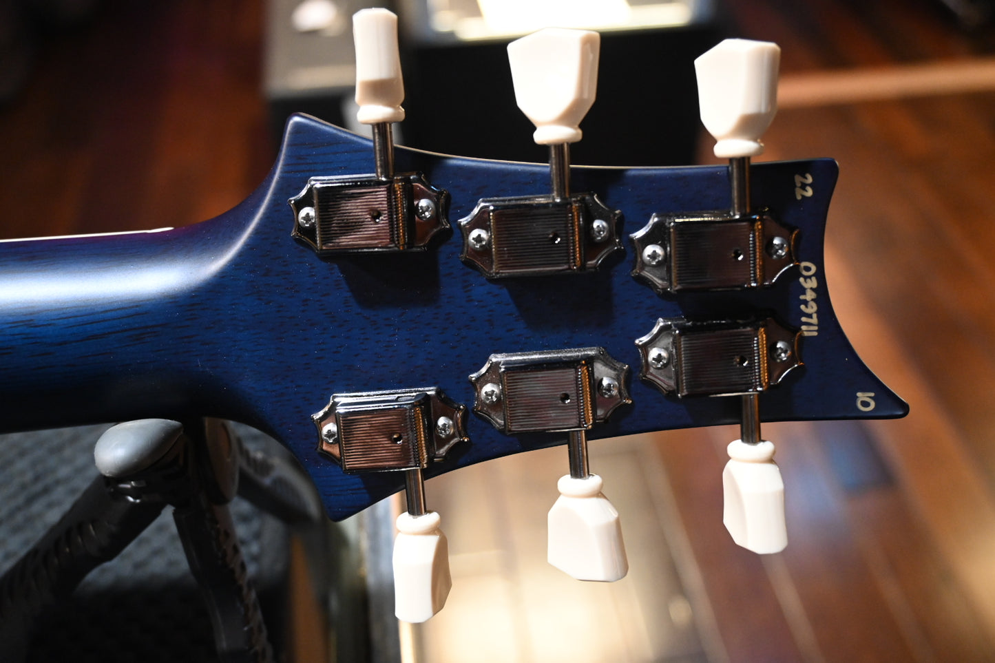 PRS Wood Library McCarty 594 Korina Back and Neck - Cobalt Blue Satin Guitar #9711 - Danville Music