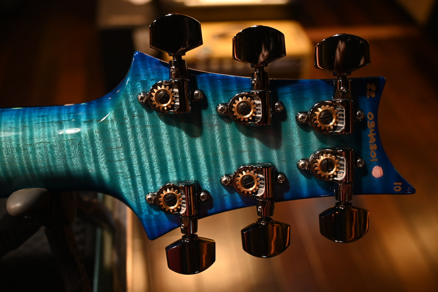 PRS Wood Library Modern Eagle V Swamp Ash Figured Maple Neck - Makena Blue Guitar #9301 - Danville Music