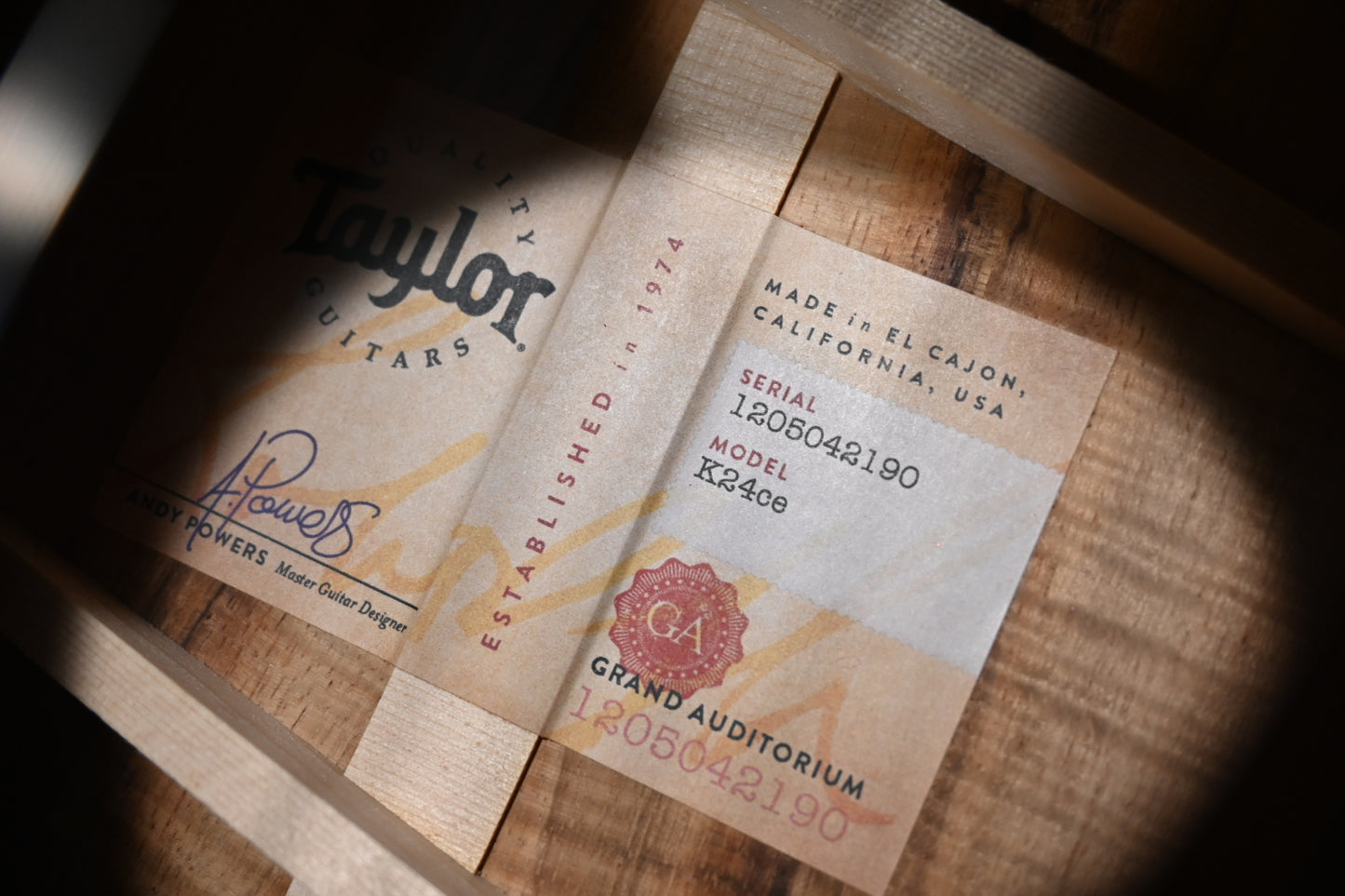 Taylor K24ce AA Koa - Shaded Edge Burst Guitar #2190 - Danville Music