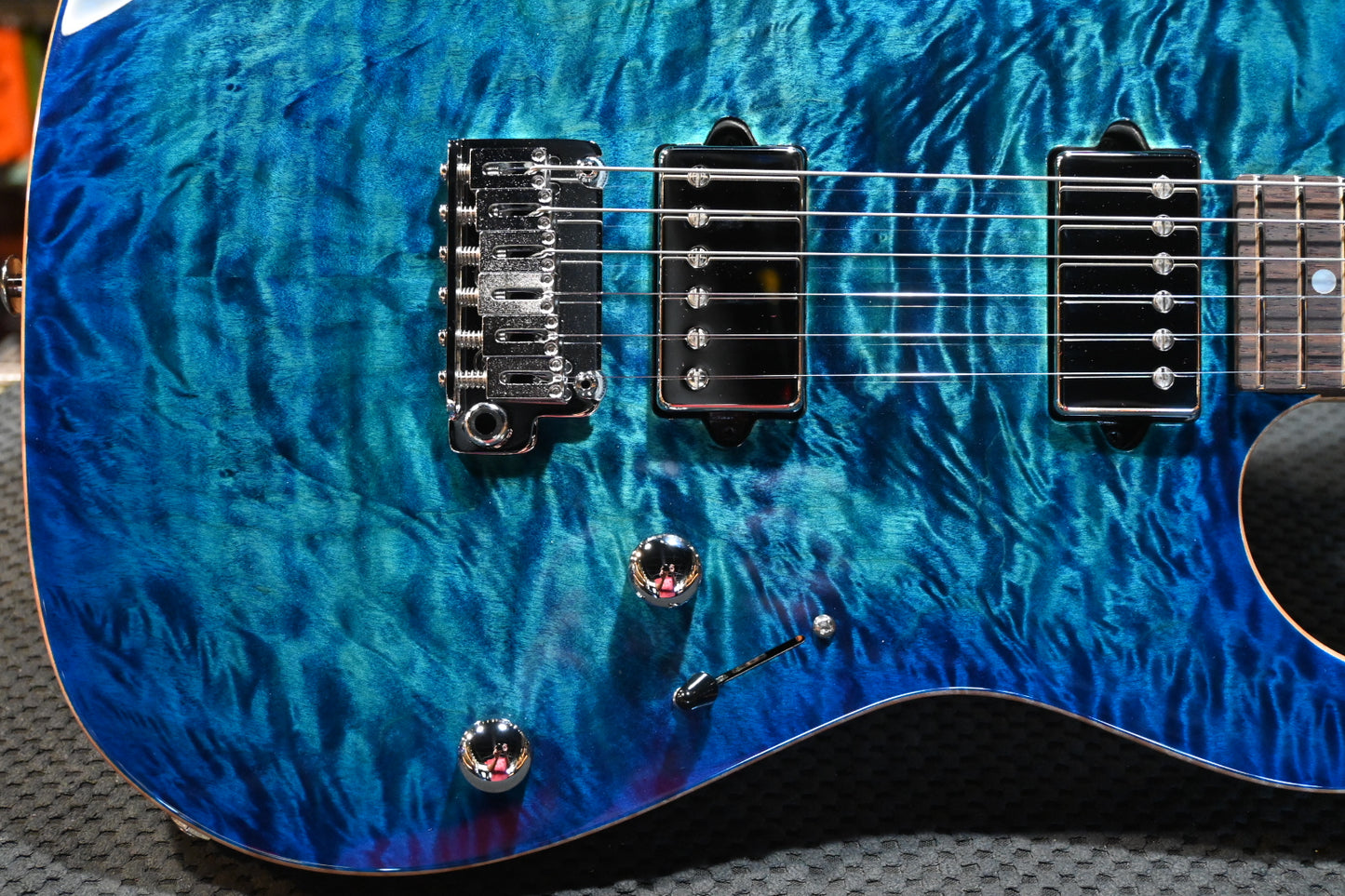 Suhr Custom Modern Black Limba/Rosewood Neck - Aqua Blue Burst Guitar #6330 - Danville Music