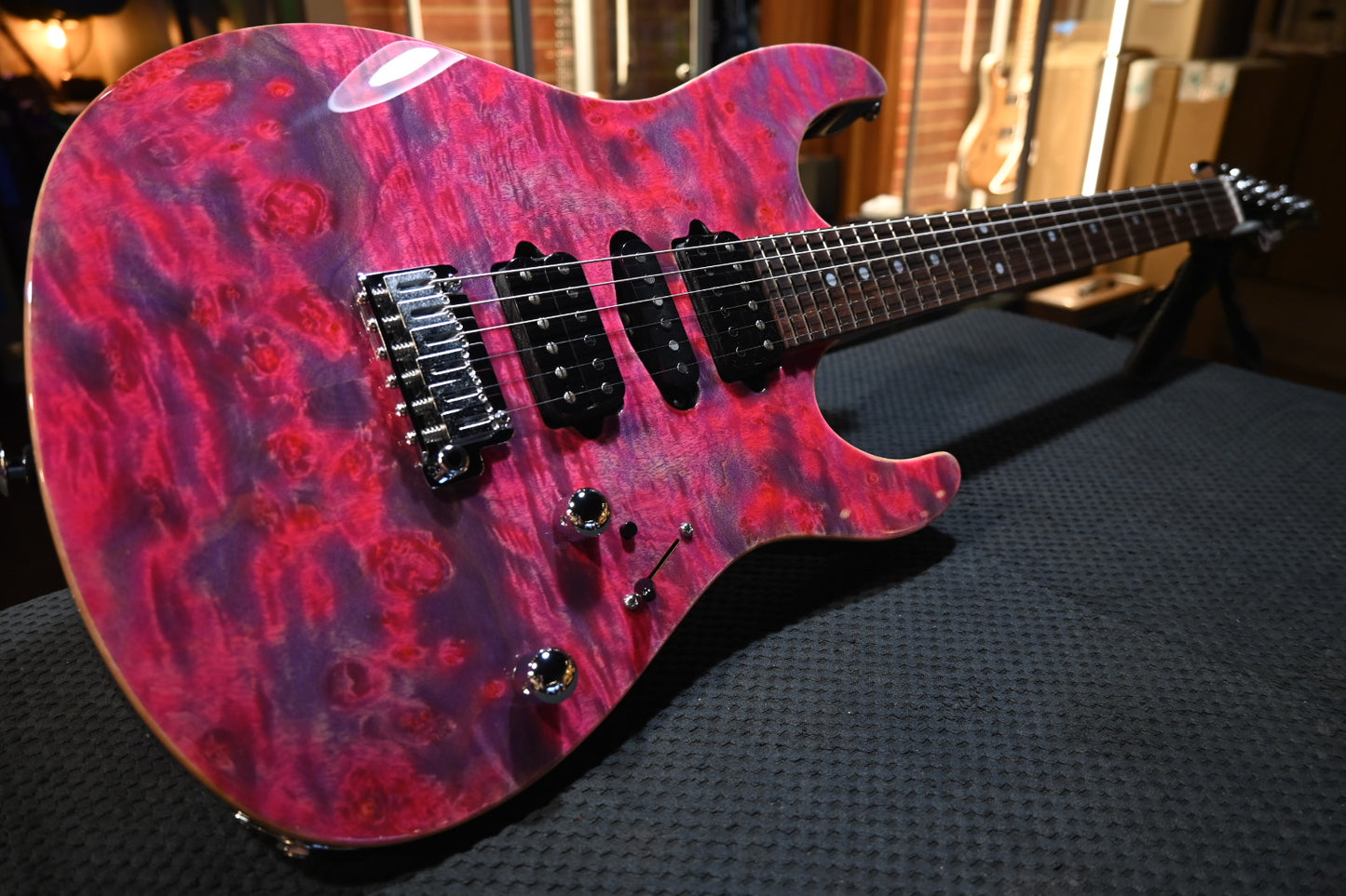 Suhr Custom Modern Waterfall Burl - Pink Algae Guitar #6228 - Danville Music