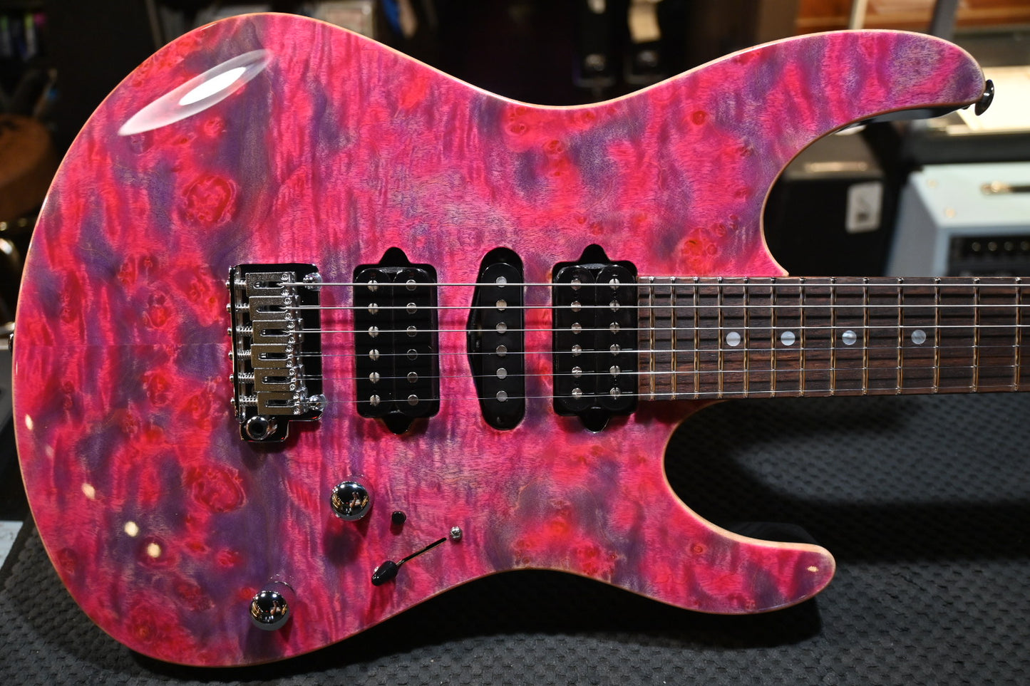 Suhr Custom Modern Waterfall Burl - Pink Algae Guitar #6228 - Danville Music