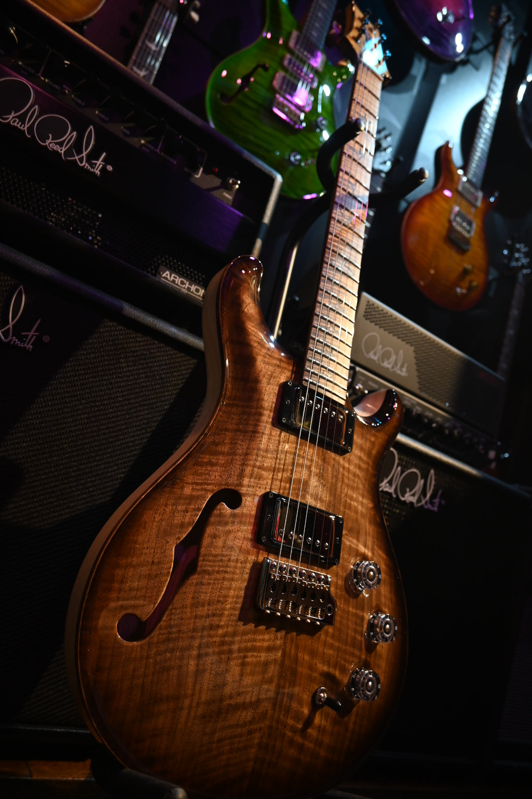 PRS Private Stock DGT Semi-Hollow Walnut - Sandstorm Fade Guitar #9811 - Danville Music