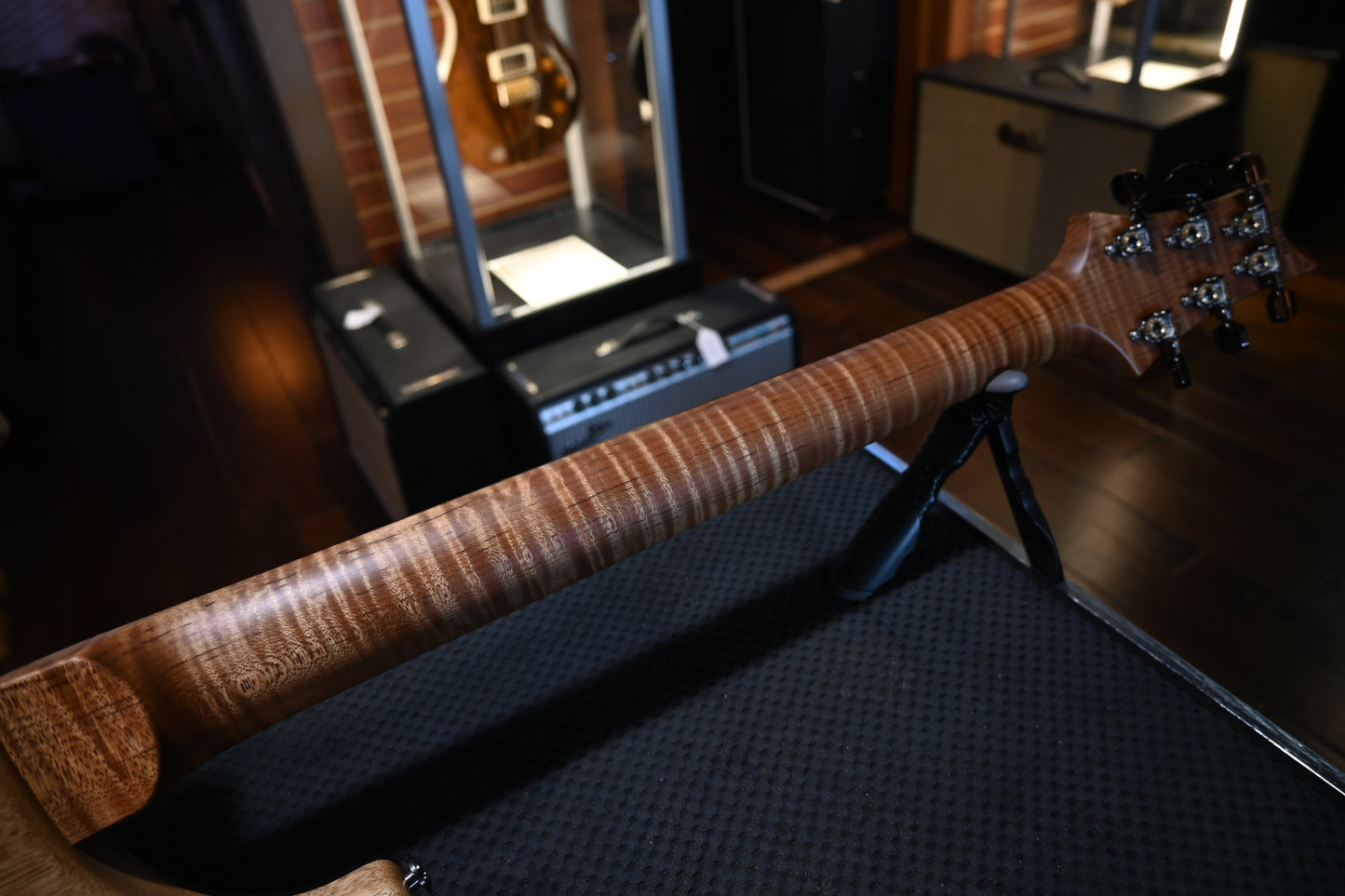 PRS Wood Library Custom 24-08 Korina Back Torr. Maple Neck - Angry Larry Charcoal Burst Satin Guitar #0203 - Danville Music