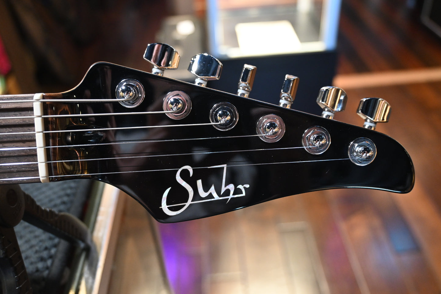 Suhr Custom Modern Waterfall Burl - Trans Algae Guitar #6231 - Danville Music