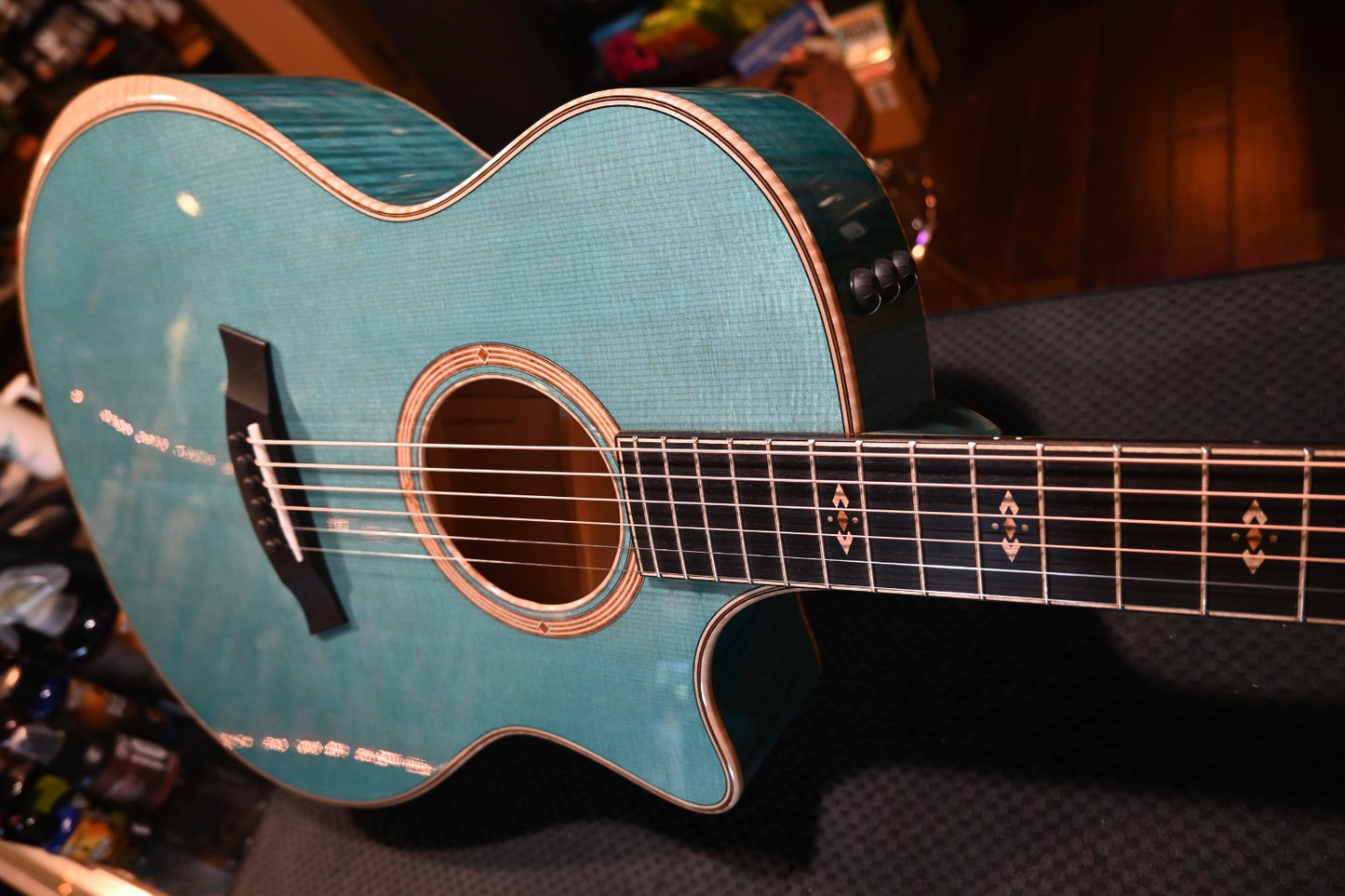Taylor Custom GA Grand Auditorium Sitka Spruce/Big Leaf Maple - Koi Blue Guitar Catch #36 with a buy a GS Mini for $199 Promo! - Danville Music