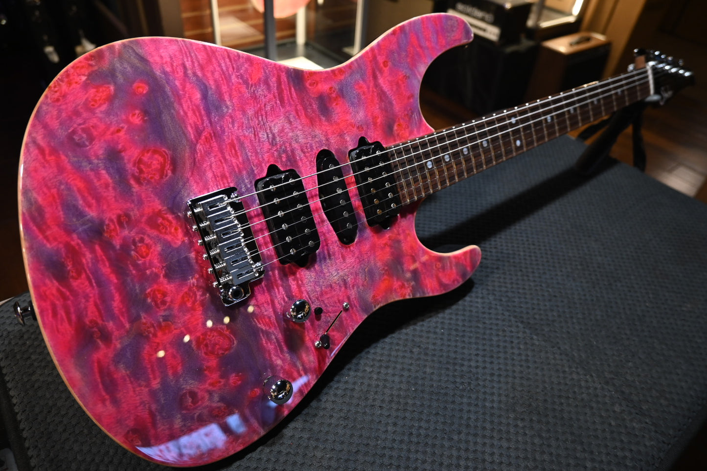 Suhr Custom Modern Waterfall Burl - Pink Algae Guitar #6228 - Danville Music
