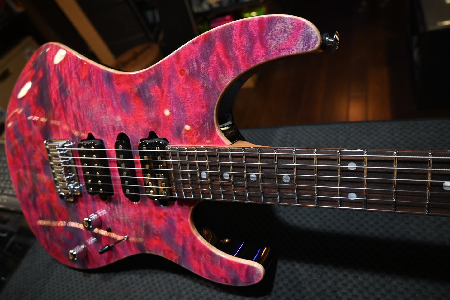 Suhr Custom Modern Waterfall Burl - Pink Algae Guitar #6228 - Danville Music