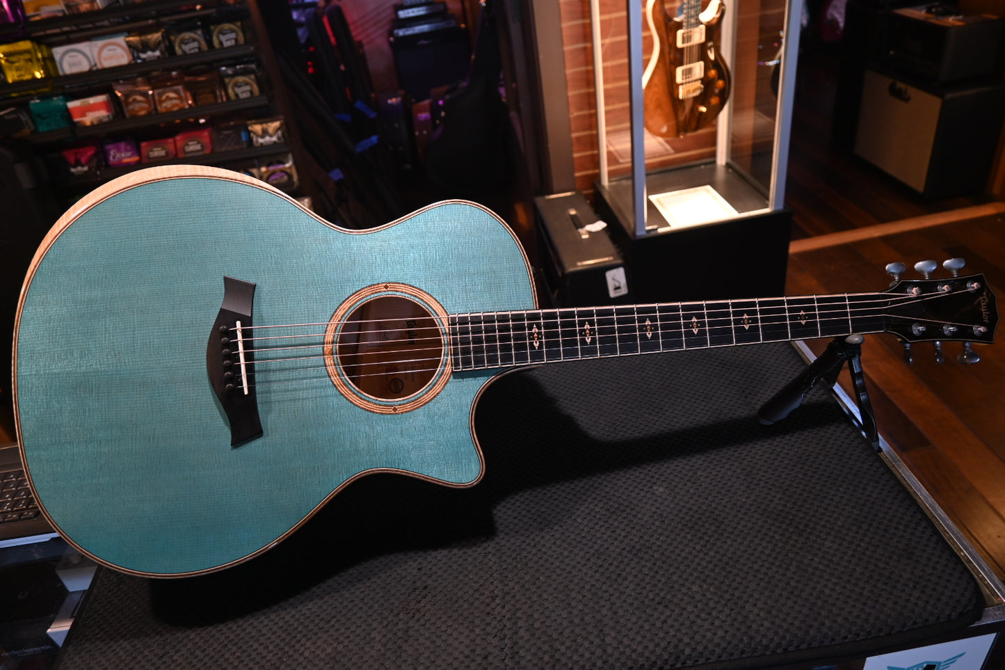 Taylor Custom GA Grand Auditorium Sitka Spruce/Big Leaf Maple - Koi Blue Guitar Catch #36 with a buy a GS Mini for $199 Promo! - Danville Music