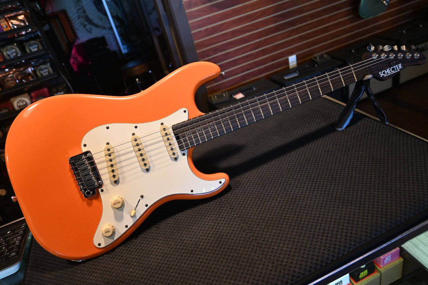 Schecter Nick Johnston USA Signature Nitro Finish - Wembley Atomic Orange Nitro #1014 - Danville Music