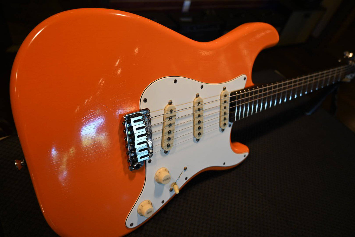 Schecter Nick Johnston USA Signature Nitro Finish - Wembley Atomic Orange Nitro #1014 - Danville Music