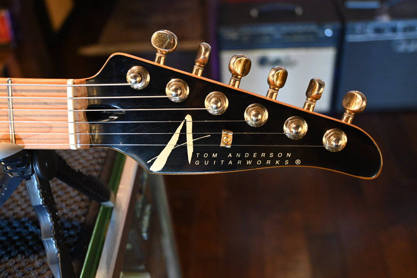 Tom Anderson Raven Classic - Black over Firemist Gold (In-Distress Level 3) #821P - Danville Music