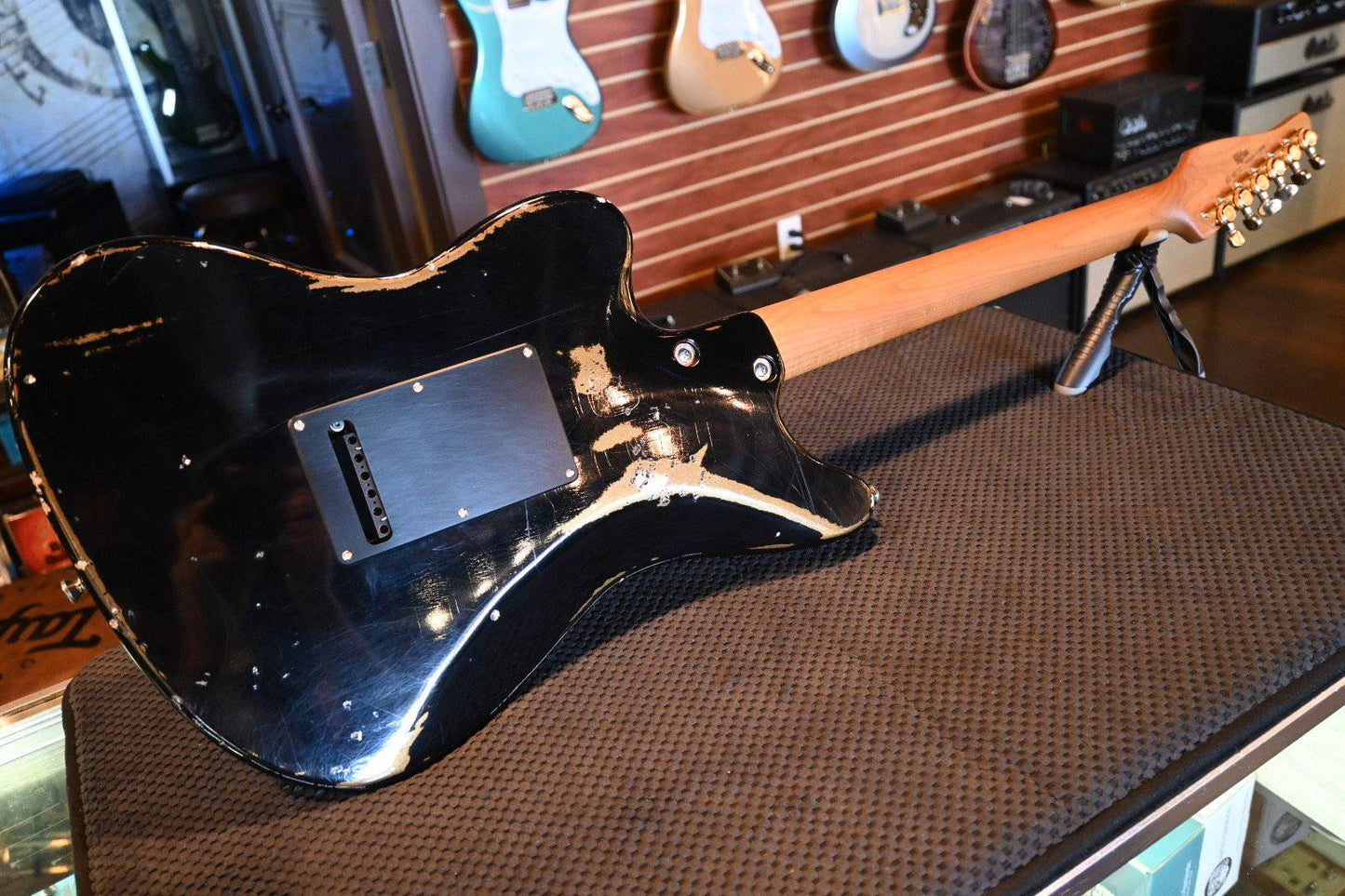 Tom Anderson Raven Classic - Black over Firemist Gold (In-Distress Level 3) #821P - Danville Music